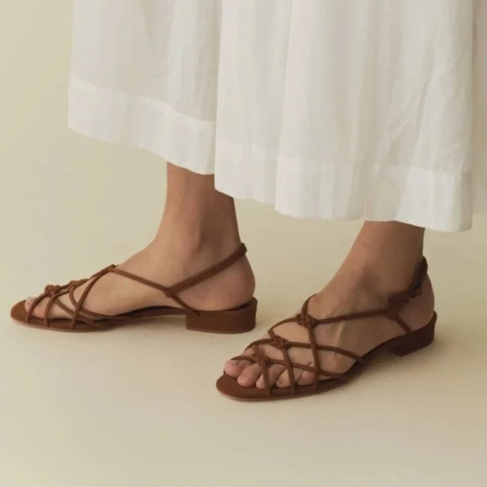 DŌEN  Corsica Sandal Brown Suede Leather 7.5